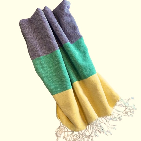 Mardi Gras Color Block Wrap Scarf Loom Weave FLiPSiDE Fleurty Girl NEW Orleans - Picture 5 of 9